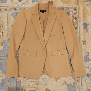 Ann Taylor Hutton Camel Blazer Size 0 Petite Like New Condition